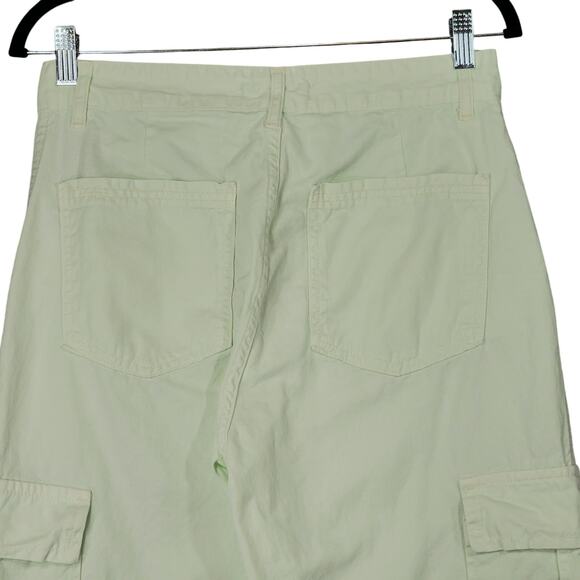 Stradivarius STR Cargo Pants sz 8 Women Pistachio Green Pockets Spring Coachella - Picture 11 of 13